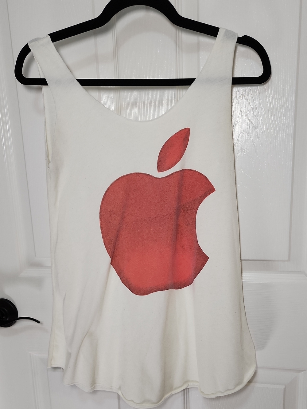 White Tank Top with Red Graphic Logo